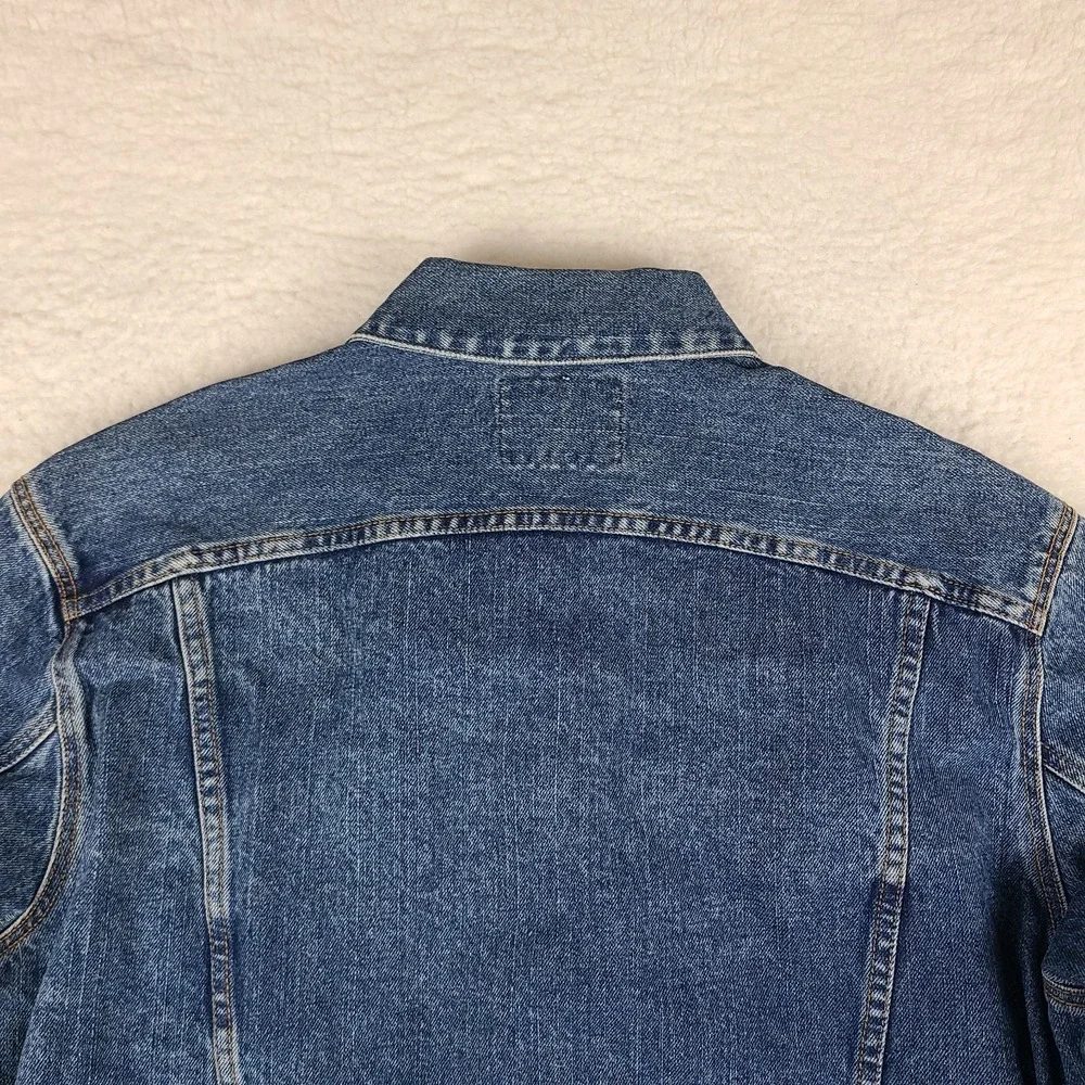 Guess Jean Denim Trucker Jacket Mens Large Blue Flap‎ Pocket VTG USA Style 10807